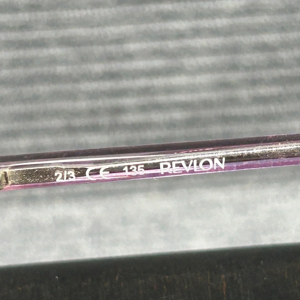 Revlon RV 510 Plum Oval Y2k Eyeglasses Metal Frames Purple Designer Eyewear